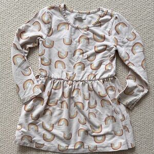 Peek Rainbow Patterned Kids Casual Dress - Cream